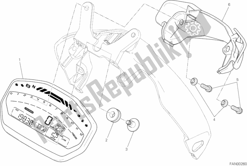 Todas las partes para Tablero De Instrumentos de Ducati Monster 821 AUS 2017